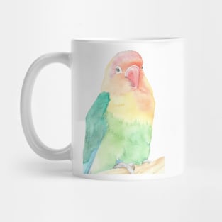 Lovebird watercolor portrait animal parakeet painting Mug